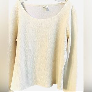 J Jill Off White Textured Blouse XL Classic top Easy to match with anything